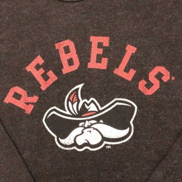 Ole Miss Rebels Sweater Womens Dark Grey Slouch Long Sleeve Sweatshirt Size S - Picture 3 of 8